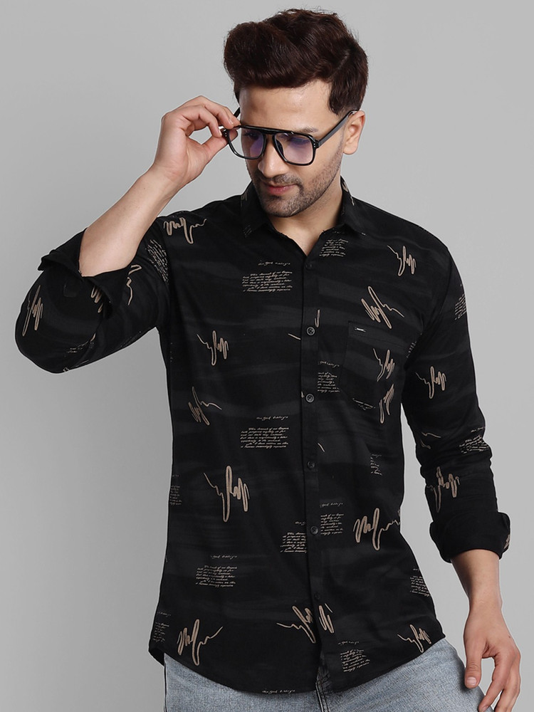 black shirt printed for men
