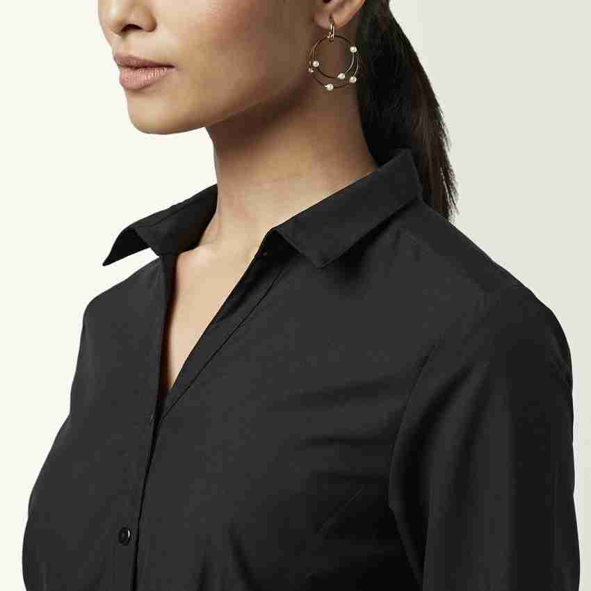 Annabelle by Pantaloons Women Solid Casual Black Shirt - Buy