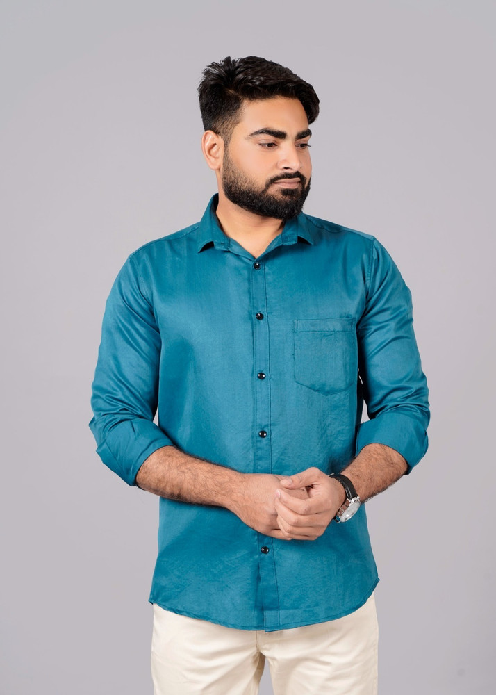 JAHIDA COMFORT WITH STYLE Men Solid Casual Dark Blue Shirt - Buy JAHIDA  COMFORT WITH STYLE Men Solid Casual Dark Blue Shirt Online at Best Prices  in India | Flipkart.com