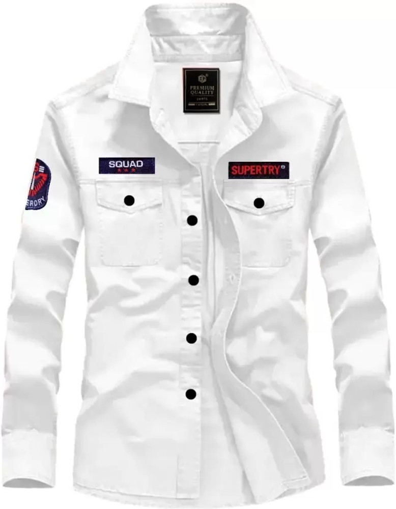 TYRELL Men Solid Casual White Shirt