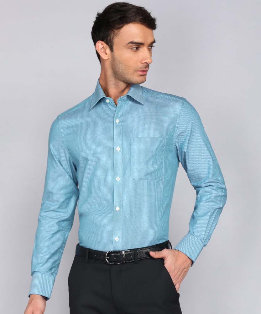 Louis Philippe Formal Shirts : Buy Louis Philippe Turquoise Shirt Online