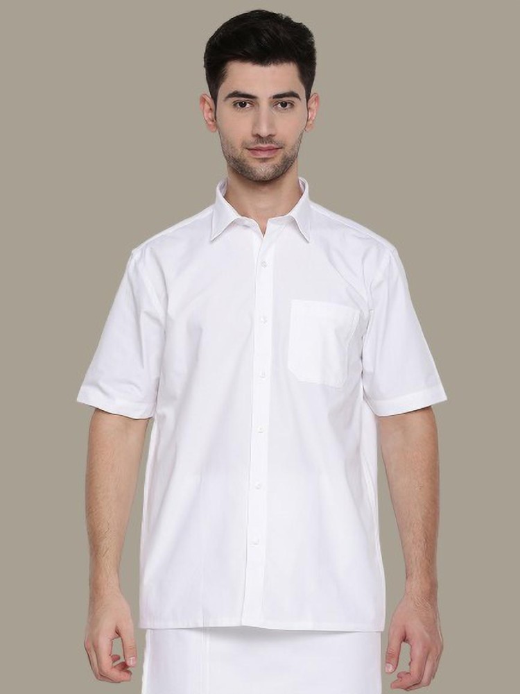 Buy RAMRAJ COTTON Men Cotton Solid Half Sleeve Formal Yellow Shirt (Yellow  1, 44) at