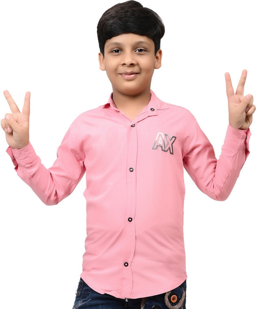 SHIVON COLLECTIONS Boys Solid Casual Pink Shirt Buy SHIVON