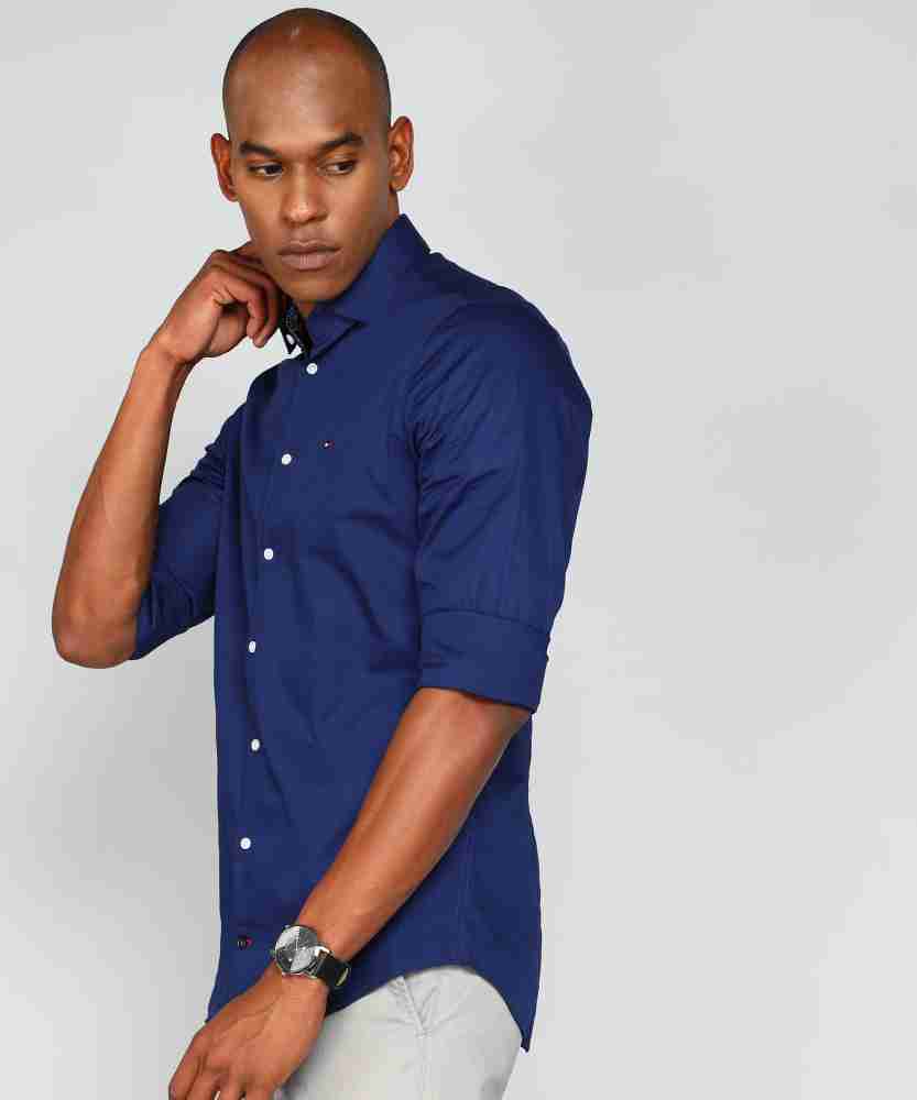 tommy hilfiger dark blue shirt