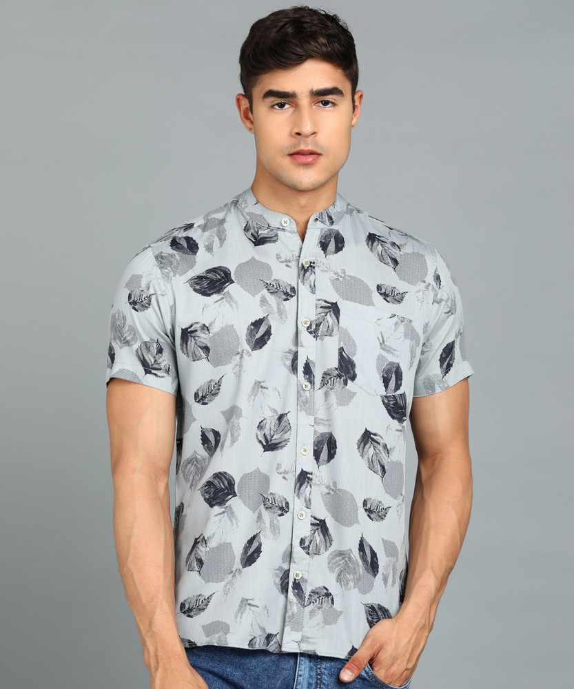 Urbano Fashion Men Graphic Print Casual Grey Light Blue Dark