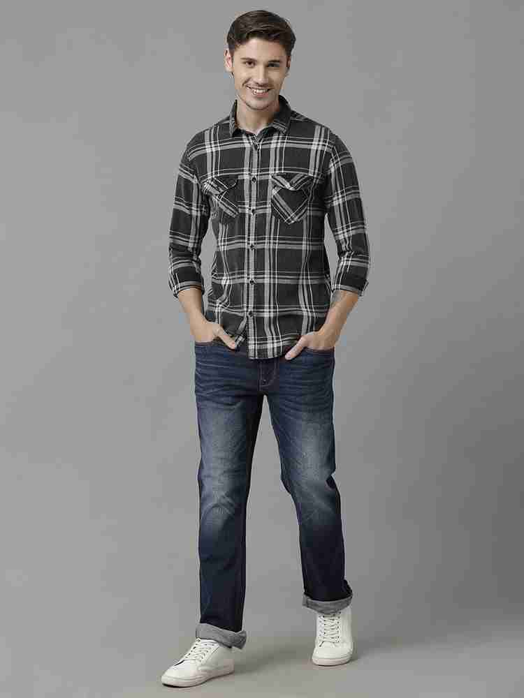 Checked shirt and jeans deals