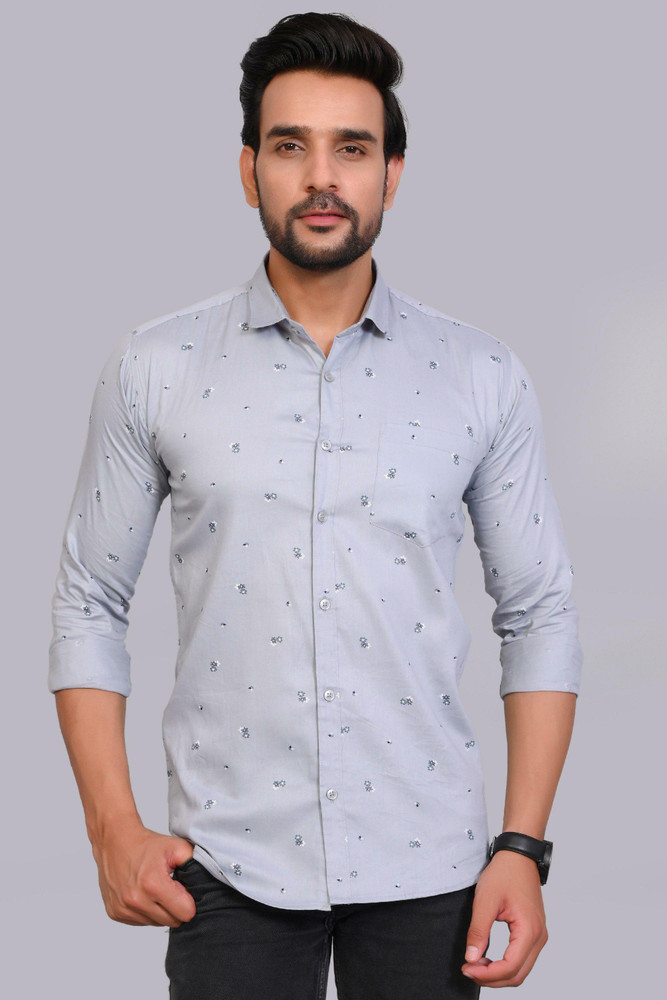 grey colour printed shirt