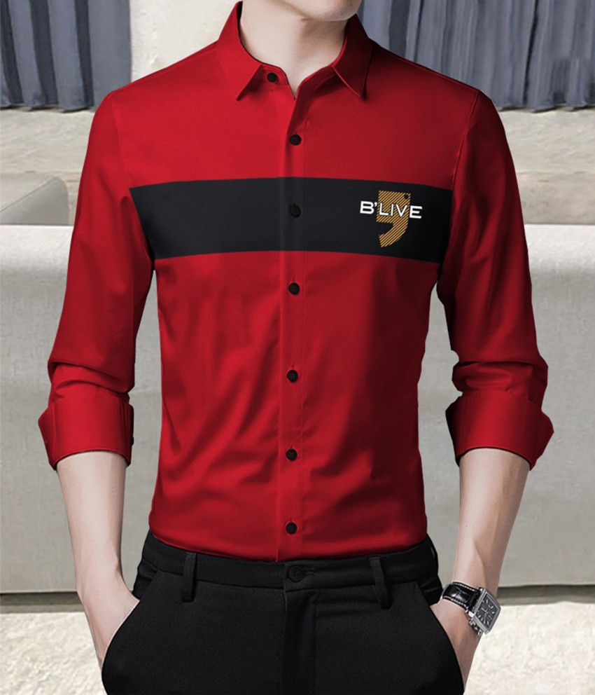 Buy Black-Red Shirts for Men by COOL COLORS Online