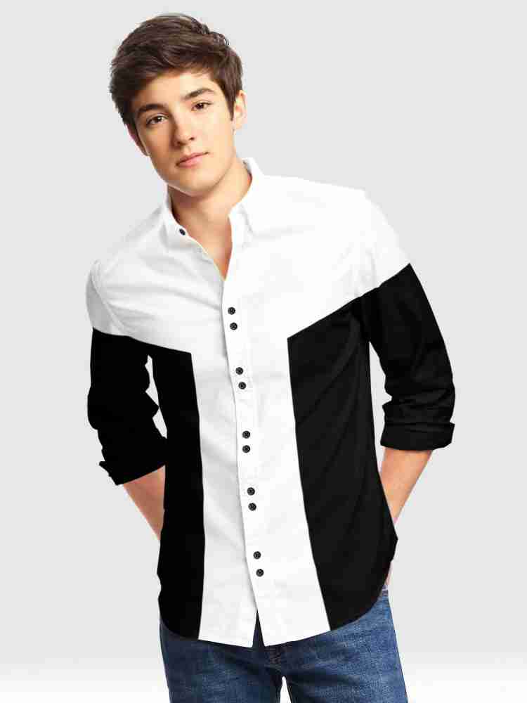 Boys black and white dress shirt store