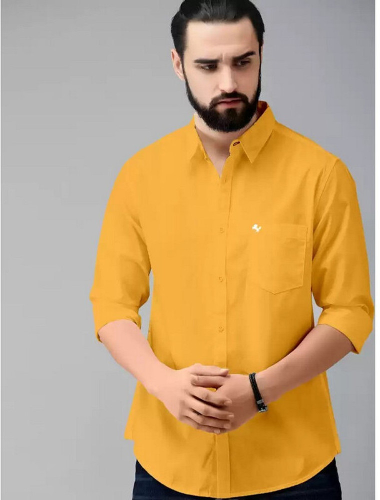LUCAS FASHION Men Solid Casual Yellow Shirt Buy LUCAS FASHION Men Solid Casual Yellow Shirt Online at Best Prices in India Flipkart