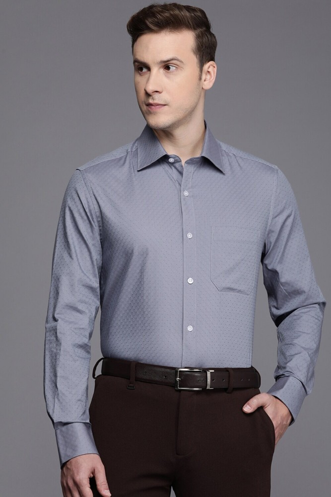 Buy Louis Philippe Men Grey Slim Fit Self Design Formal Shirt