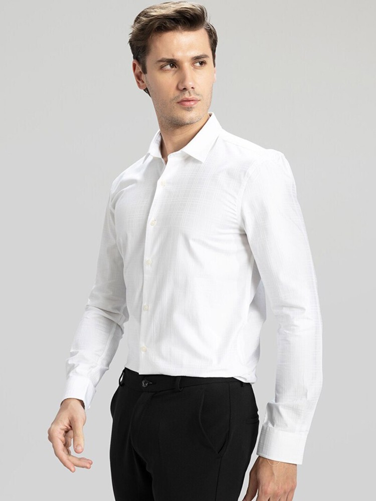 Milk White Plain-Solid Formal Premium Cotton Shirt For Men - Snitch Shirts