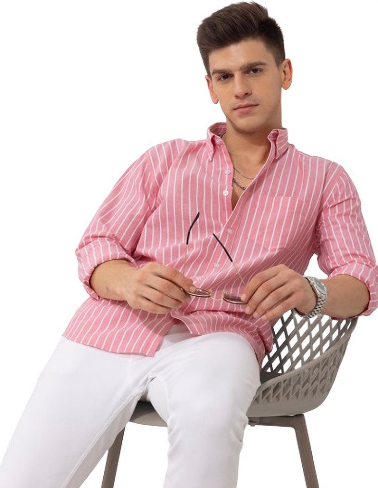 U TURN Men Striped Casual Pink White Shirt Buy U TURN Men Striped Casual Pink White Shirt Online at Best Prices in India Flipkart