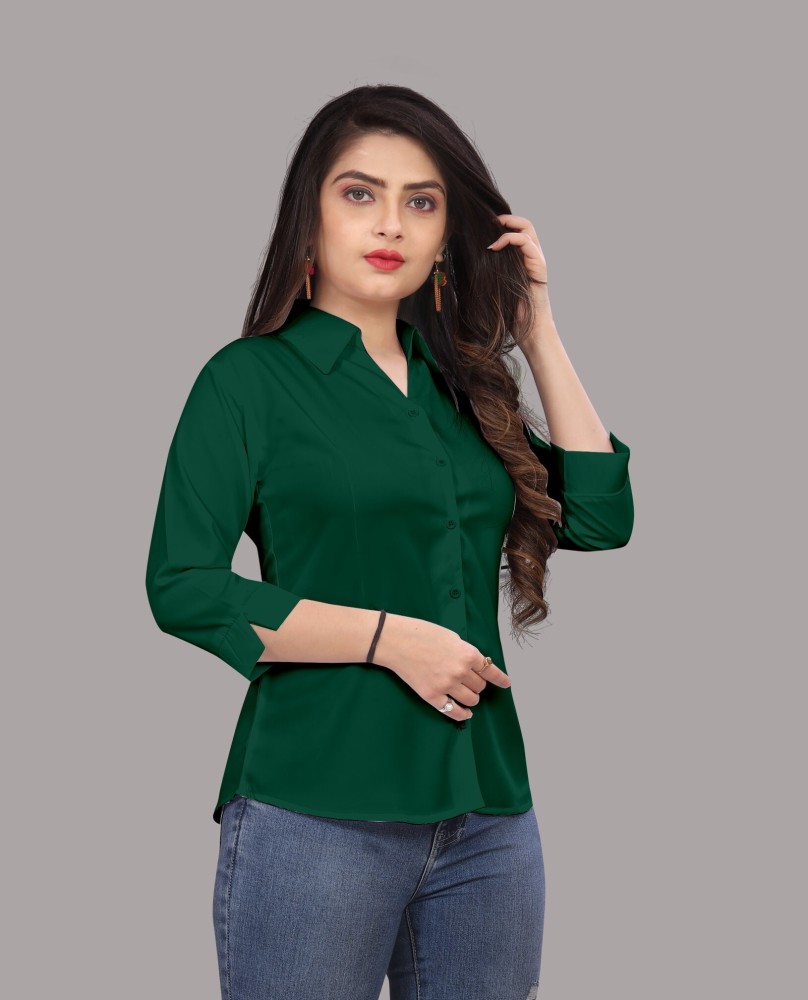 CHEAPER SHOP Women Solid Formal Green Shirt Buy CHEAPER SHOP Women Solid Formal Green Shirt Online at Best Prices in India Flipkart