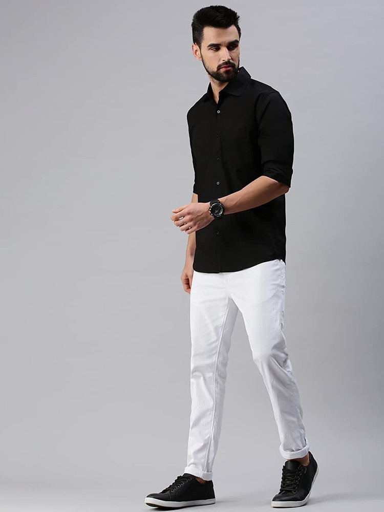 Shirtify Men Solid Formal Black Shirt - Buy Shirtify Men Solid Formal Black  Shirt Online at Best Prices in India | Flipkart.com