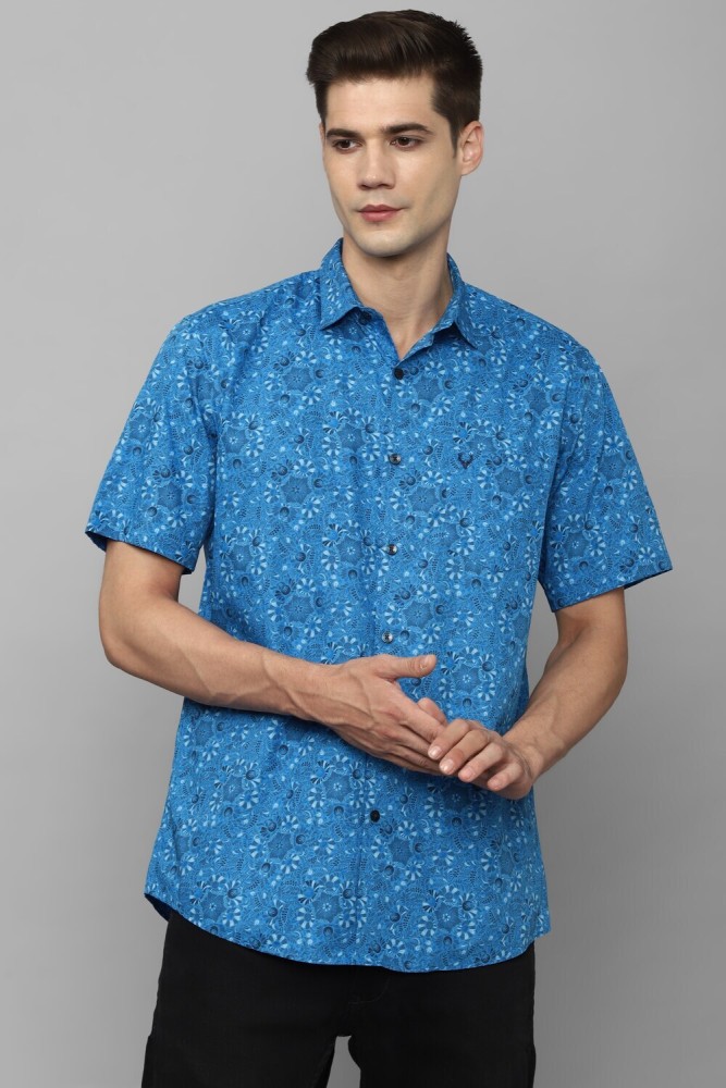 Allen Solly Men Printed Casual Blue Shirt - Buy Allen Solly Men