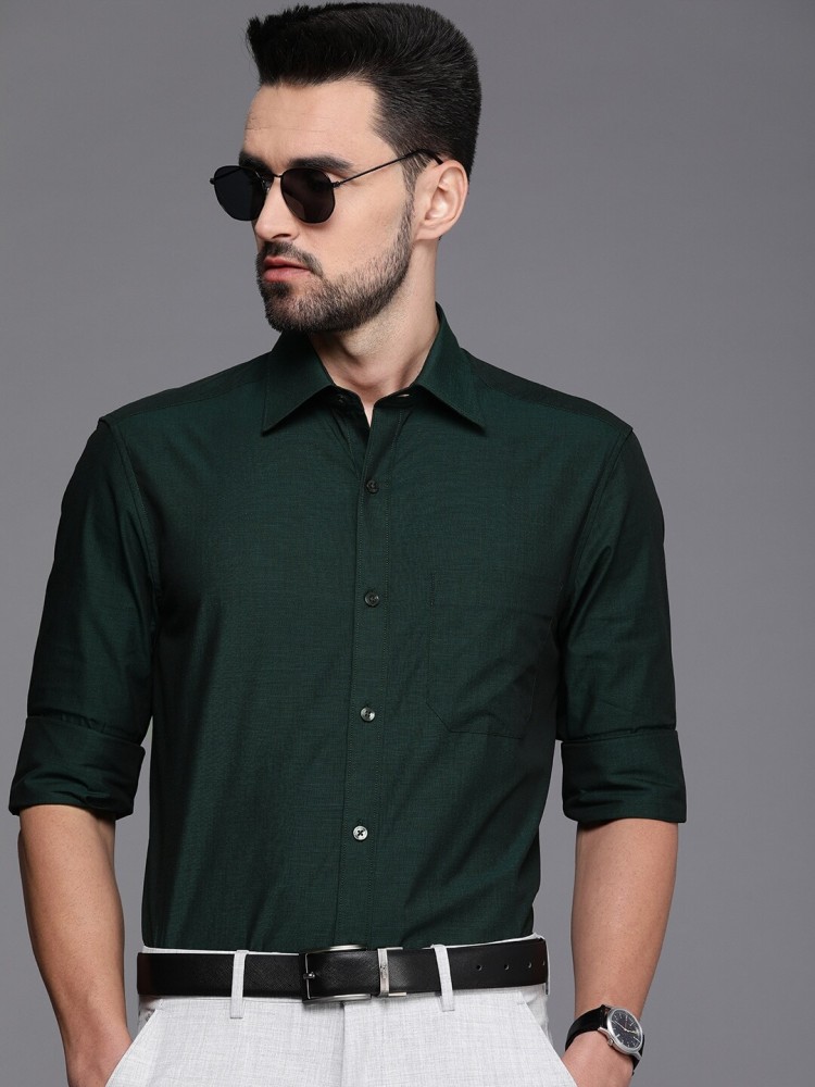 LOUIS PHILIPPE Men Solid Formal Green Shirt - Price History