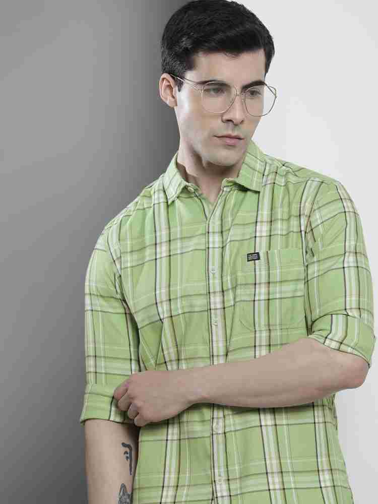 The Indian Garage Co. Men Checkered Casual Green Shirt - Buy The