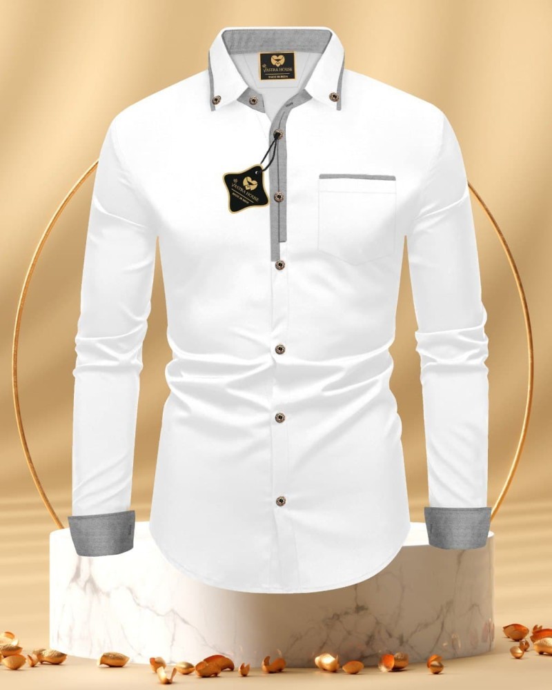 MR TREND Men Solid Casual White Shirt - Buy MR TREND Men Solid