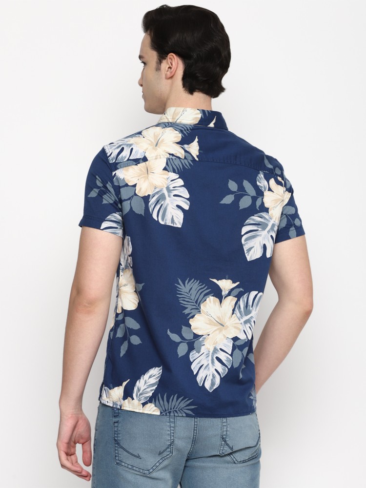 American Eagle Outfitters Men Floral Print Casual Blue Shirt - Buy