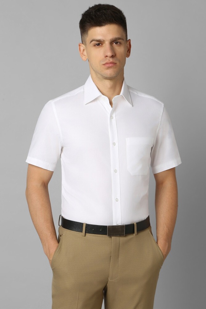 LOUIS PHILIPPE Men Self Design Formal White Shirt - Buy LOUIS