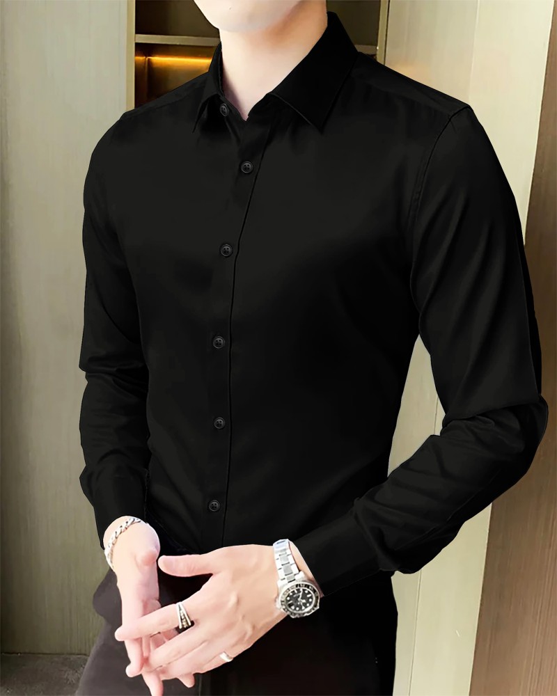 Plain black shirt outlet online