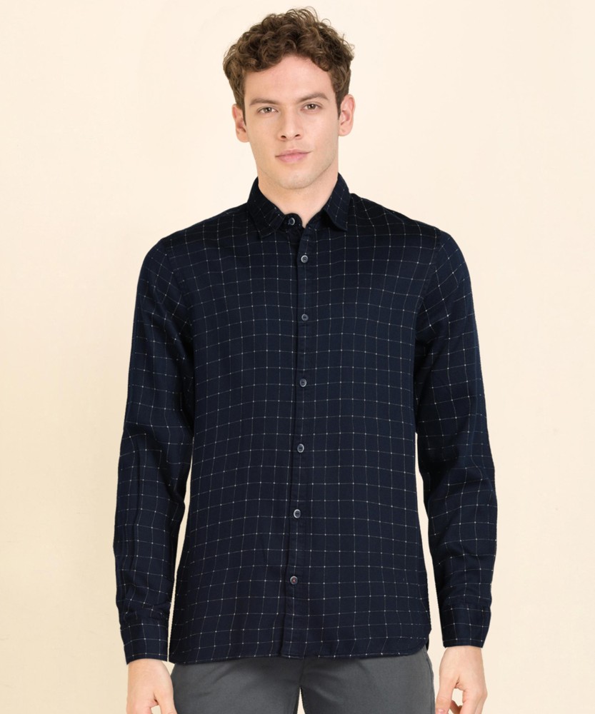 SINGLE by Ranbir Kapoor Men Checkered Casual Dark Blue Shirt - Buy SINGLE  by Ranbir Kapoor Men Checkered Casual Dark Blue Shirt Online at Best Prices  in India