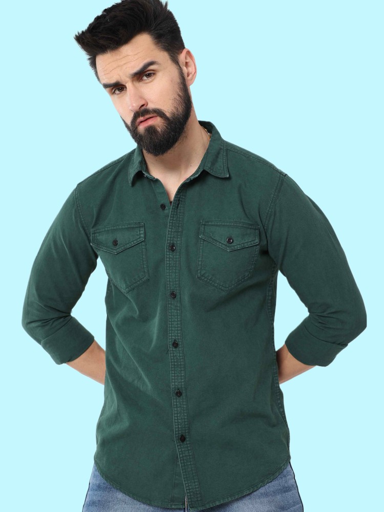 B91xZ Work Shirts For Men Mens Fashion Casual Solid Color Cotton V