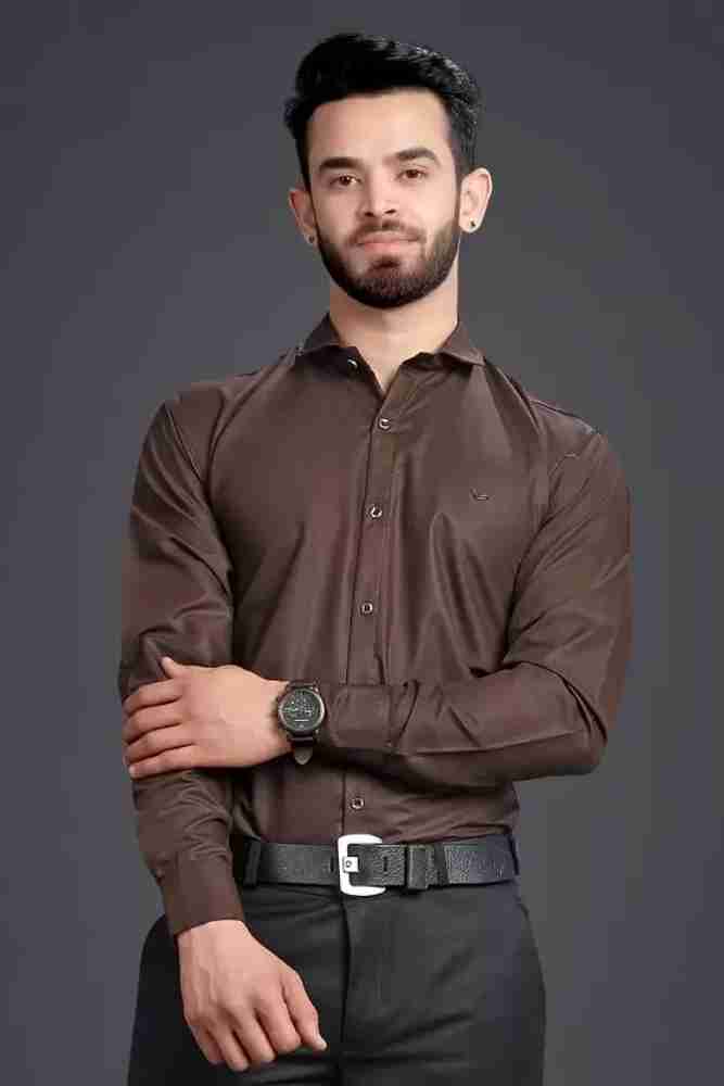 Light brown formal shirt outlet