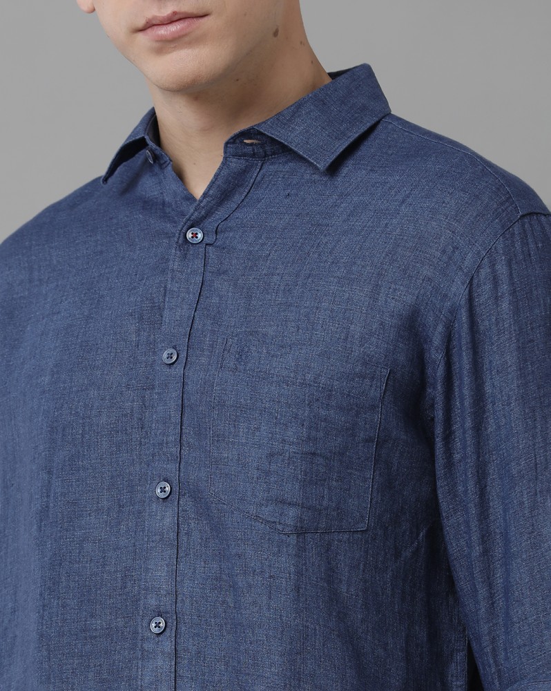 Linen Club Men Solid Casual Dark Blue Shirt Buy Linen Club Men Solid Casual Dark Blue Shirt Online at Best Prices in India Flipkart