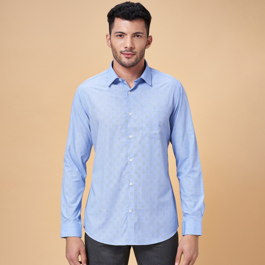 Peregrine by Pantaloons Men Striped Formal Light Blue, White Shirt - Buy  Peregrine by Pantaloons Men Striped Formal Light Blue, White Shirt Online  at Best Prices in India