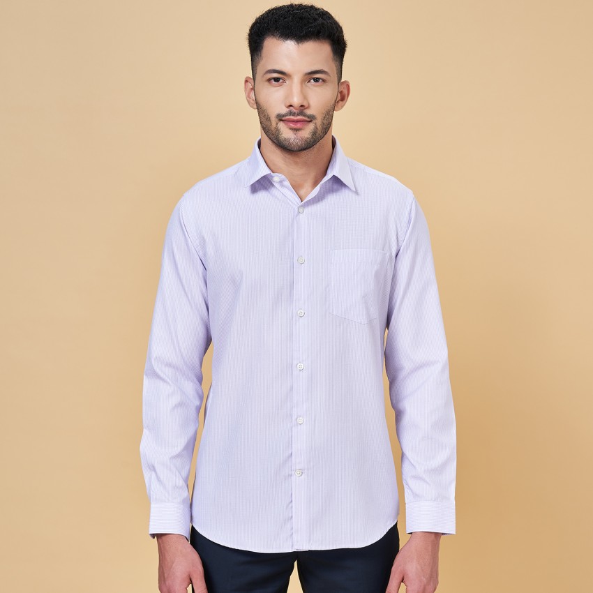 Peregrine by Pantaloons Men Striped Formal Light Blue, White Shirt - Buy  Peregrine by Pantaloons Men Striped Formal Light Blue, White Shirt Online  at Best Prices in India
