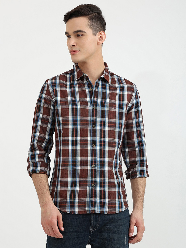 United colors of benetton top men's checkered casual shirt