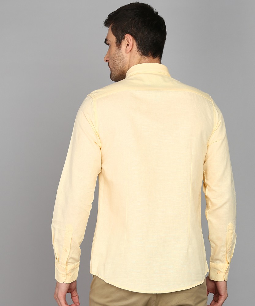 Casual Lemon Yellow Solid Shirt - Lang