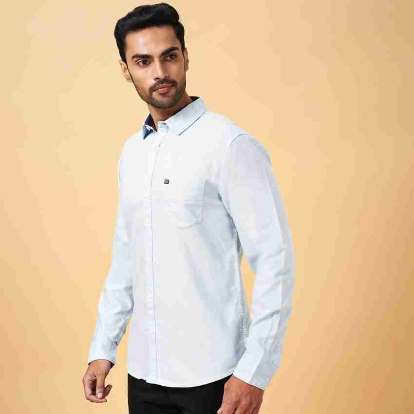 Byford by Pantaloons Men Solid Casual Blue Shirt - Buy Byford by Pantaloons  Men Solid Casual Blue Shirt Online at Best Prices in India