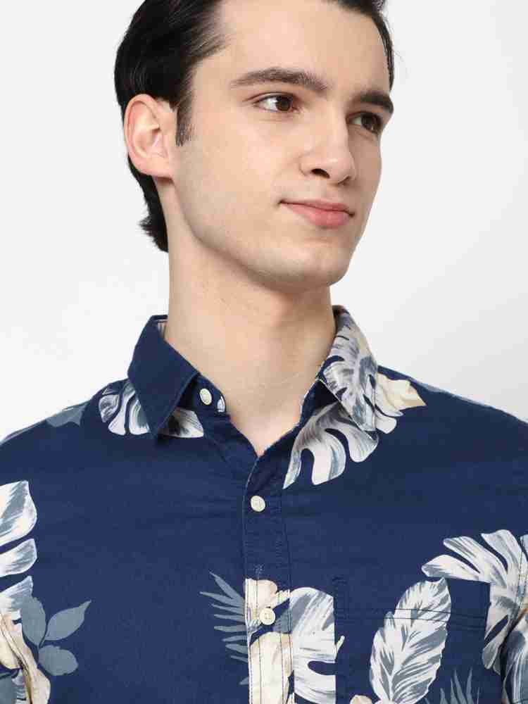 American Eagle Outfitters Men Floral Print Casual Blue Shirt - Buy