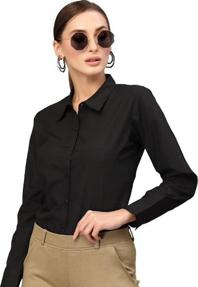 Meri Fashion Women Solid Formal Black Shirt Buy Meri Fashion Women Solid Formal Black Shirt Online at Best Prices in India Flipkart