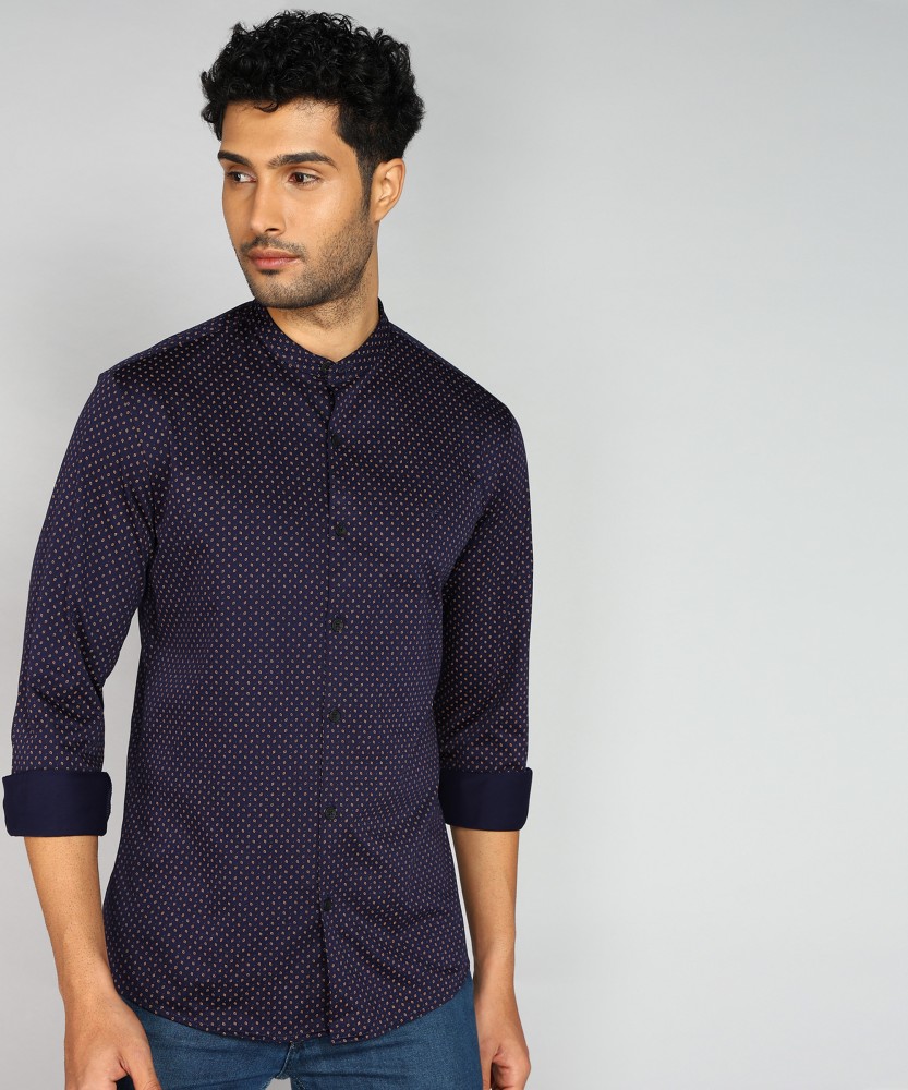 Allen Solly Men Printed Casual Blue Shirt - Buy Allen Solly Men