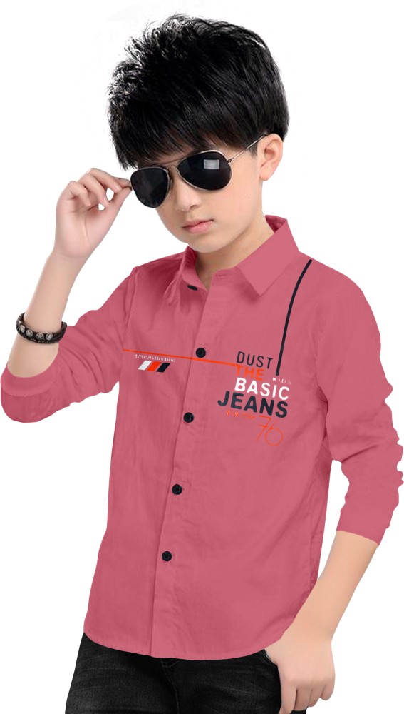 Boys in 2024 pink shirt