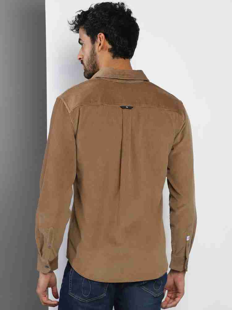 Fiddos Men Embellished Casual Brown Shirt