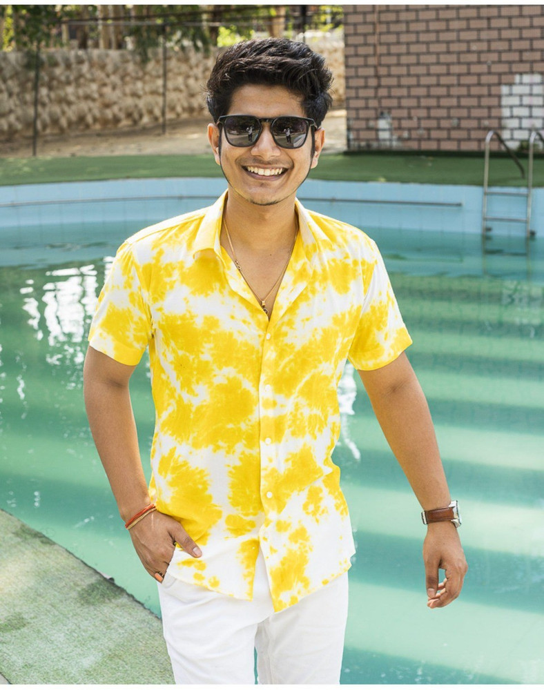 yellow and white top