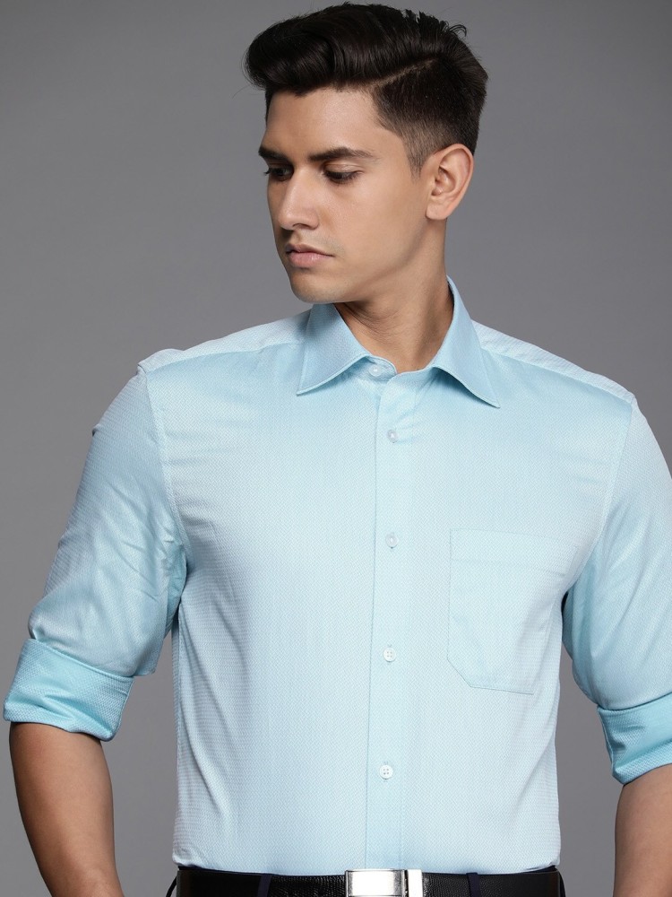 LOUIS PHILIPPE Men Self Design Formal Blue Shirt - Buy LOUIS