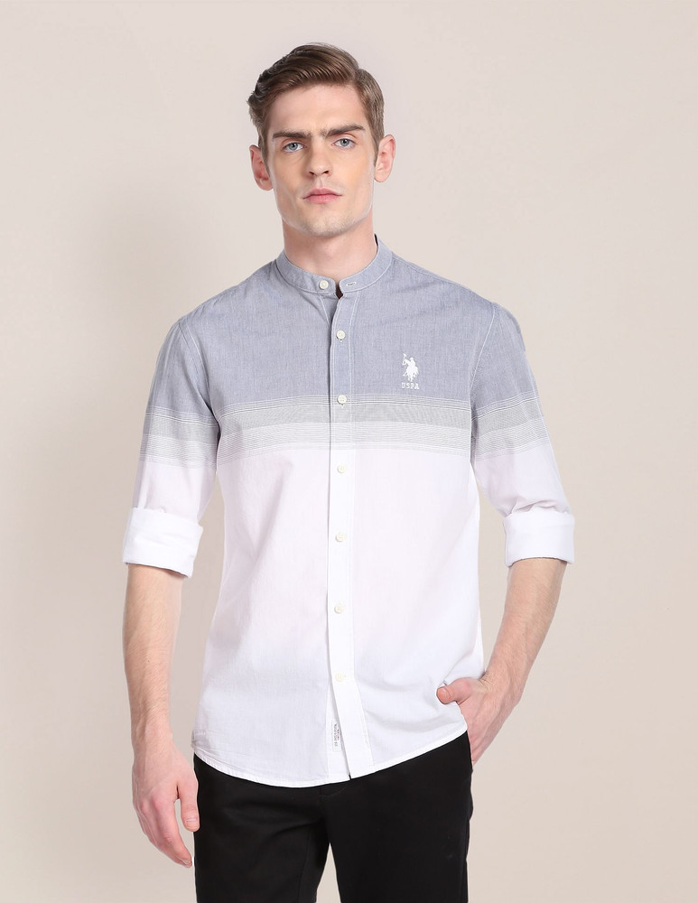U.S. POLO ASSN. Men Washed Casual White Grey Shirt Buy U.S. POLO ASSN. Men Washed Casual White Grey Shirt Online at Best Prices in India Flipkart