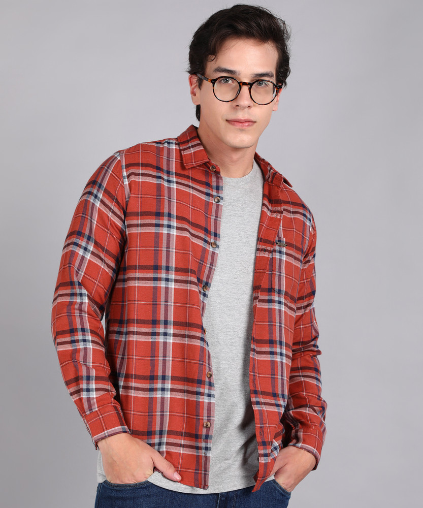 Red and black check shirt flipkart top