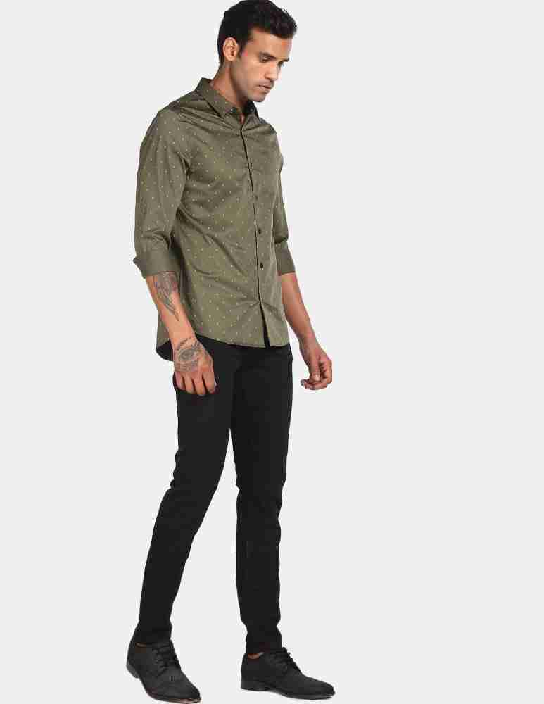 Calvin Klein Jeans Men Printed Casual Green Shirt - Buy Calvin Klein Jeans  Men Printed Casual Green Shirt Online at Best Prices in India