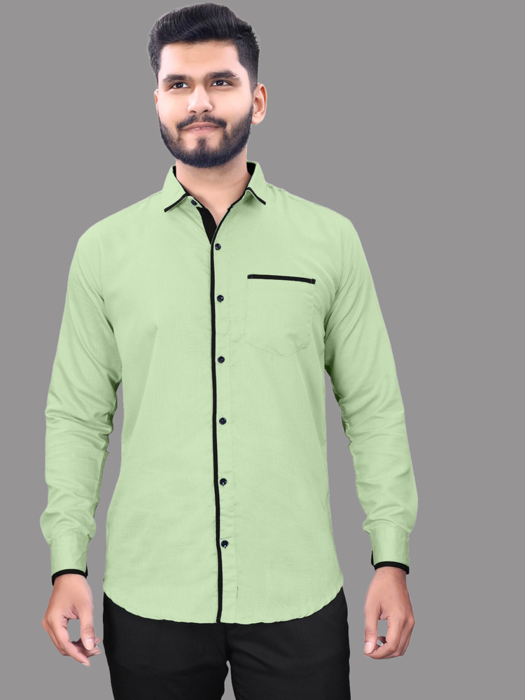 KHANJAN FASHION Men Solid Casual Light Green Shirt Buy KHANJAN FASHION Men Solid Casual Light Green Shirt Online at Best Prices in India Flipkart