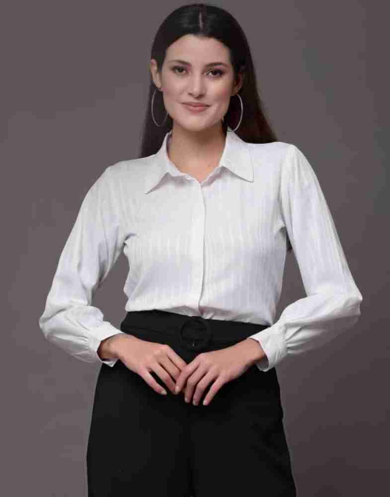 Formal white shirt and cheap black pant for girl