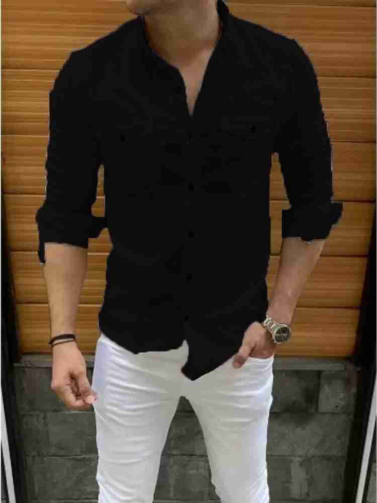 White jeans and black shirt new arrivals