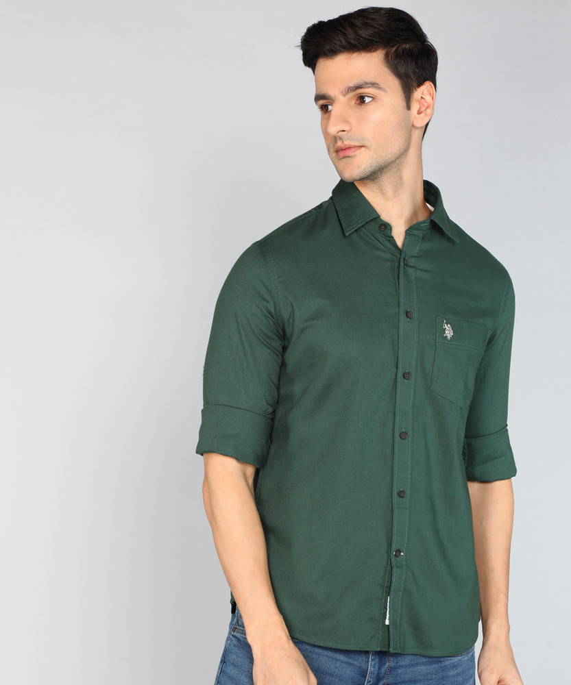Green button down polo Clearance
