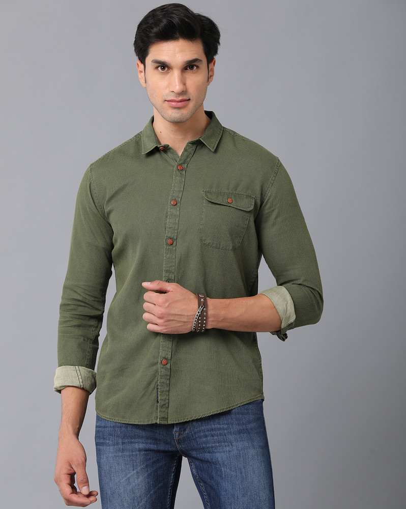 VOI JEANS Men Solid Casual Dark Green Shirt - Buy VOI JEANS Men Solid  Casual Dark Green Shirt Online at Best Prices in India | Flipkart.com